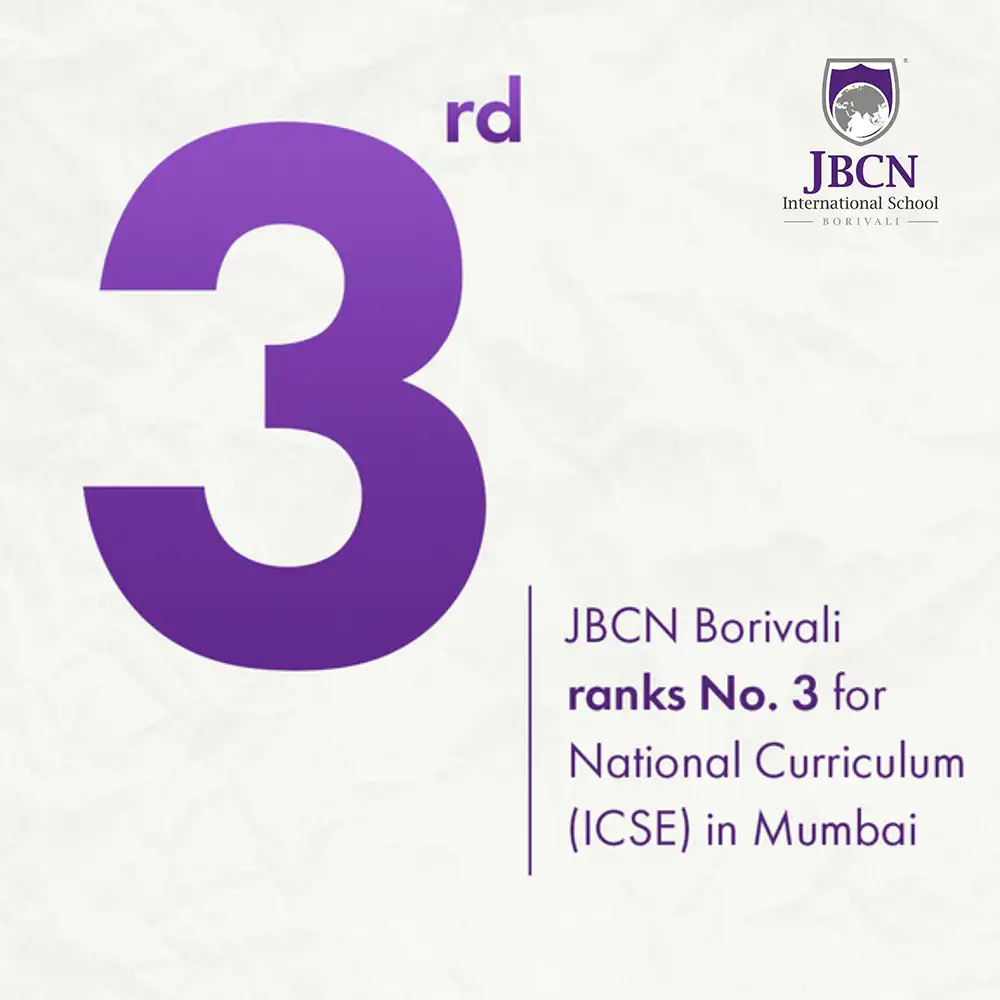 JBCN International School Borivali Ranked No.3 in ICSE in Mumbai for National Curriculum